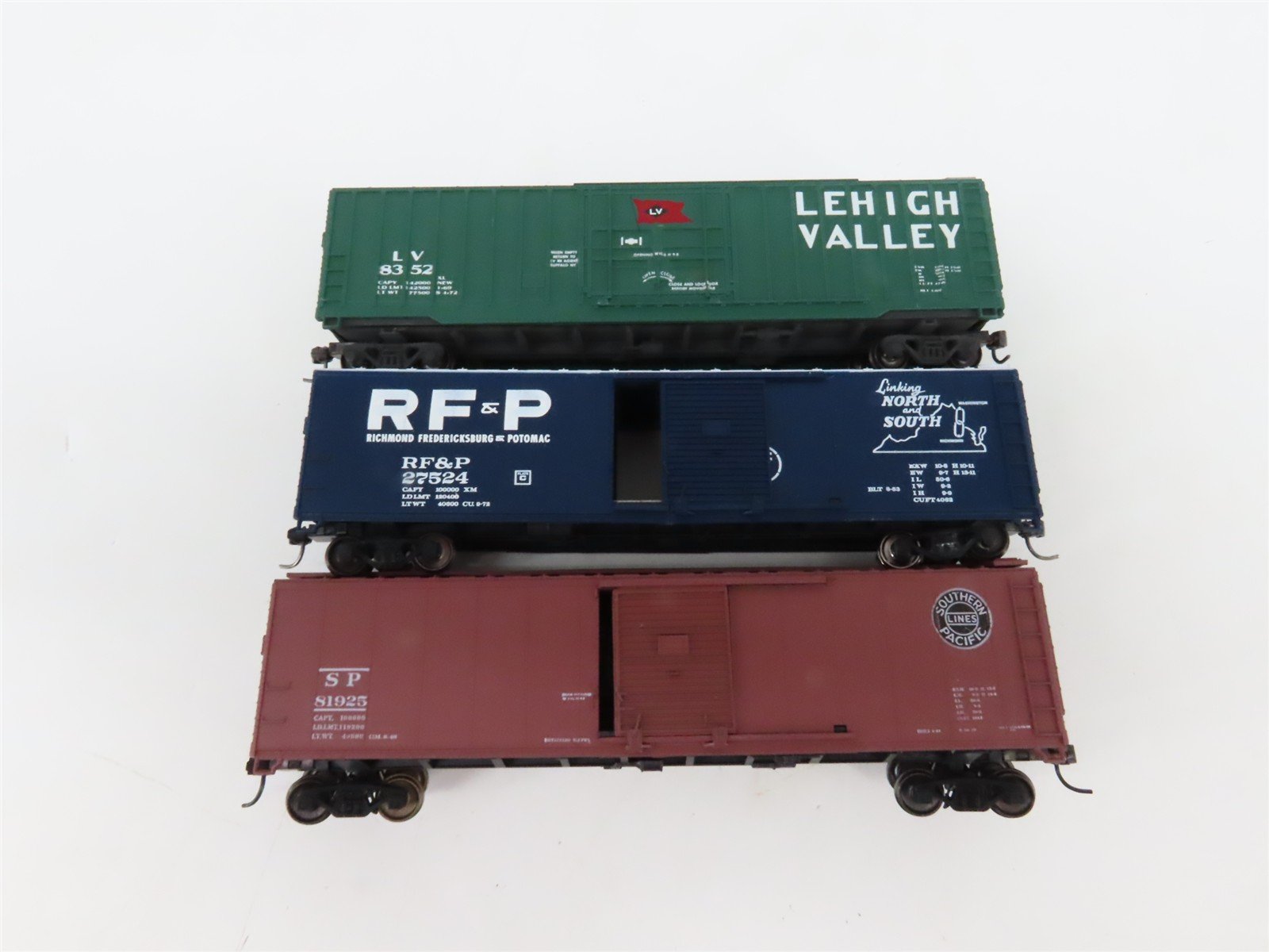 LOT of 7 HO Scale GBW/GARX/NADX/L&N/LV/RF&P/SP 50' Boxcars UPGRADED