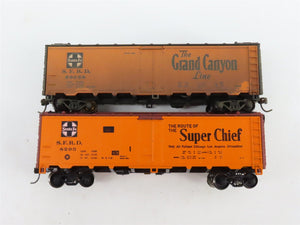 LOT of 8 HO Scale SFRD Santa Fe 40' Reefer Cars Weathered & UPGRADED