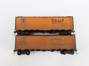 LOT of 8 HO Scale SFRD Santa Fe 40' Reefer Cars Weathered & UPGRADED