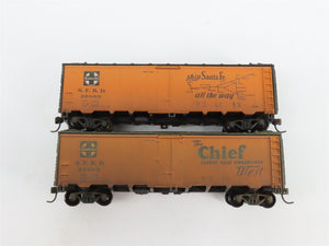 LOT of 8 HO Scale SFRD Santa Fe 40' Reefer Cars Weathered & UPGRADED