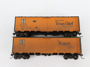 LOT of 8 HO Scale SFRD Santa Fe 40' Reefer Cars Weathered & UPGRADED