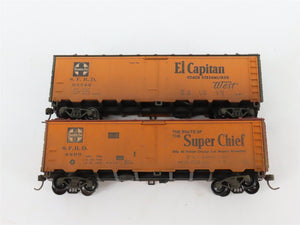 LOT of 8 HO Scale SFRD Santa Fe 40' Reefer Cars Weathered & UPGRADED