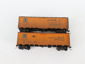 LOT of 8 HO Scale SFRD Santa Fe 40' Reefer Cars Weathered & UPGRADED