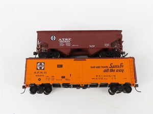 LOT of 8 HO Scale ATSF Santa Fe Assorted Boxcars & Hoppers UPGRADED
