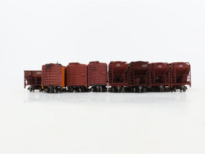 LOT of 8 HO Scale ATSF Santa Fe Assorted Boxcars & Hoppers UPGRADED