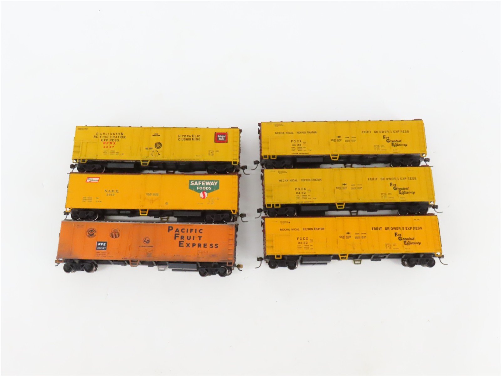 LOT of 6 HO Scale FGCX/BRMX/PFE Mechanical Reefer Cars UPGRADED
