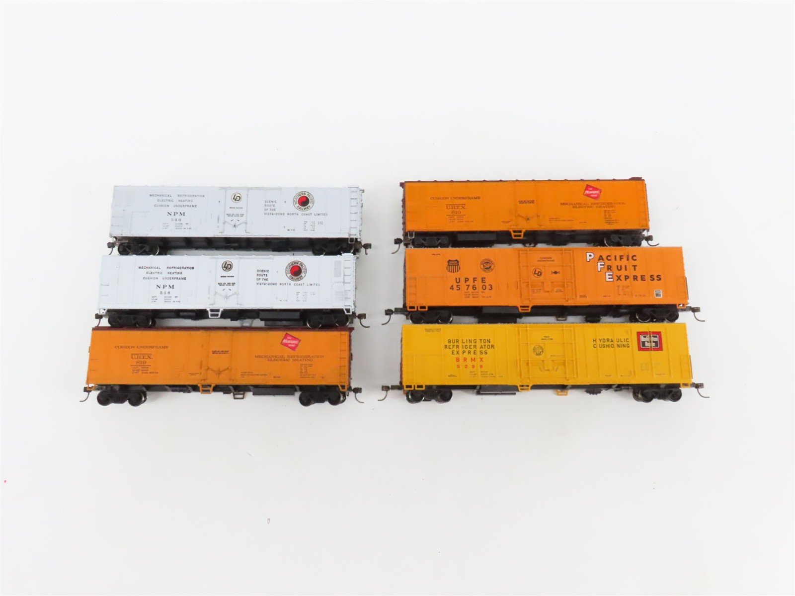 LOT of 6 HO Scale NPM/URT/UPFE/BRMX Assorted Mechanical Reefer Cars UPGRADED