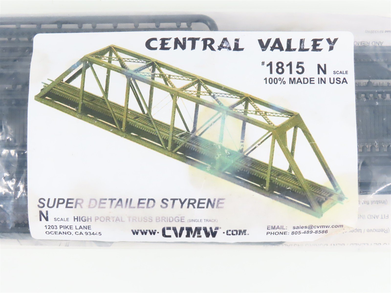 N Scale Central Valley 1815 High Portal Truss Bridge Kit