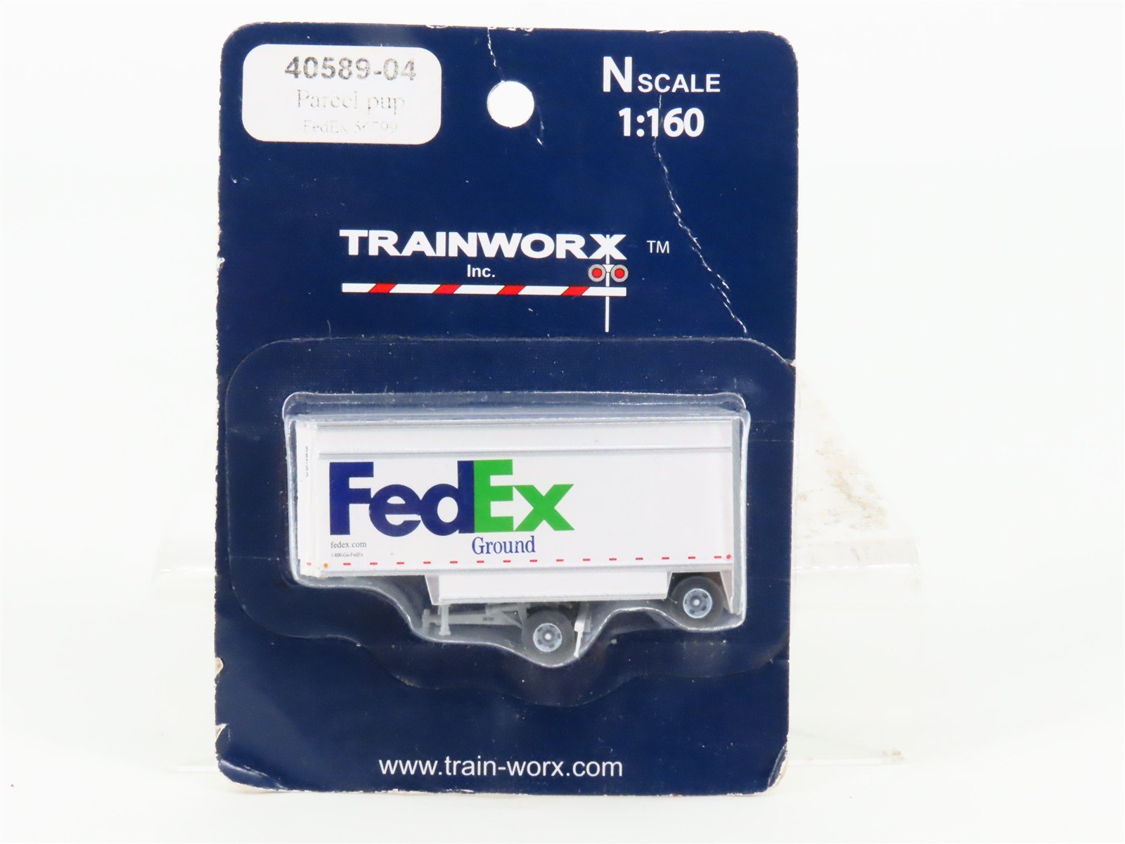N Scale TrainWorx 40589-04 FedEx Parcel Pup Trailer #56799