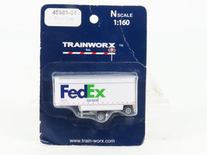 N Scale TrainWorx 40589-04 FedEx Parcel Pup Trailer #56799