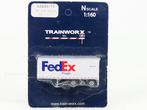 N Scale TrainWorx 42889-16 FedEx 28' Pup Trailer #P10547
