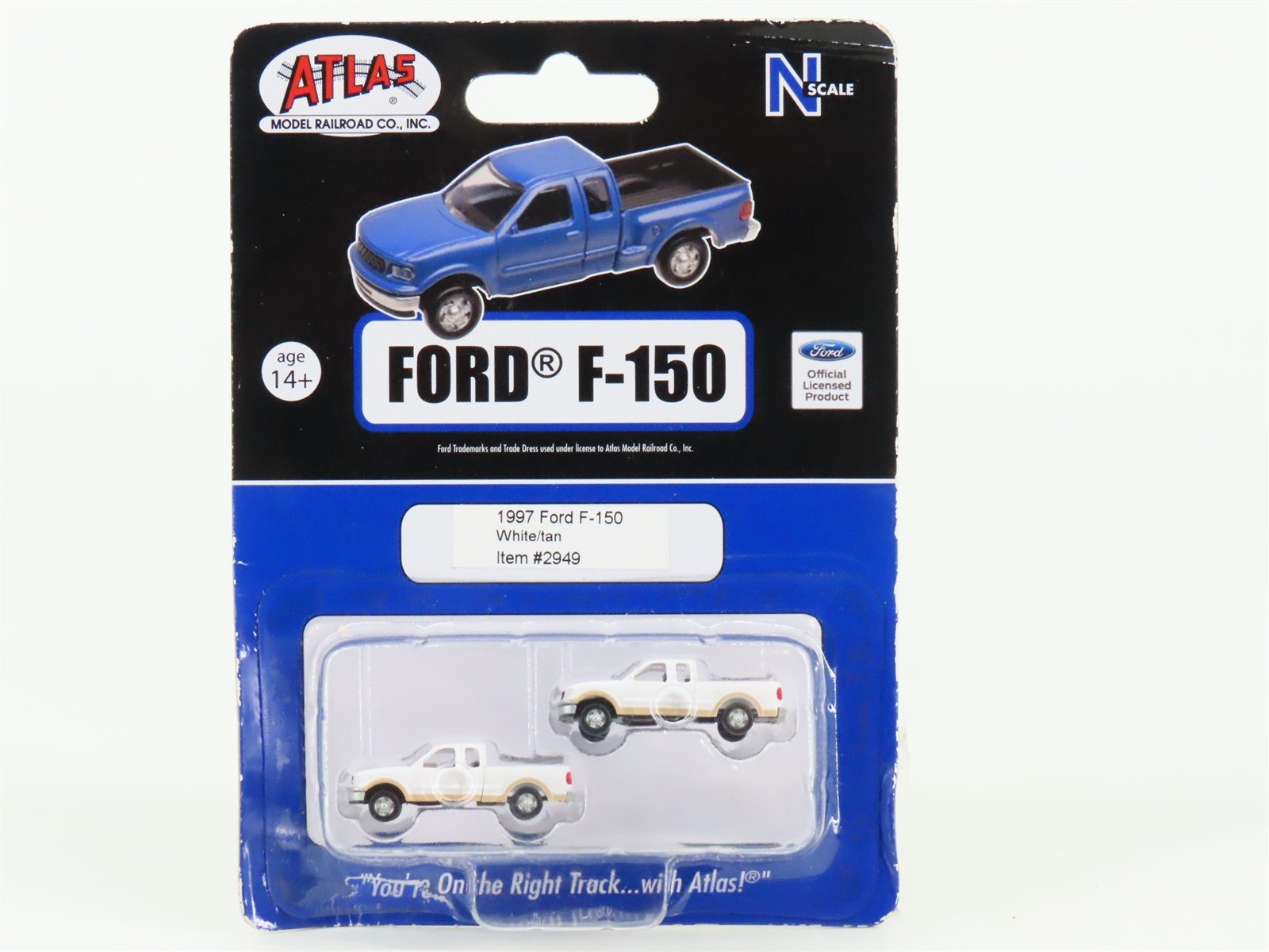 N Scale Atlas 2949 1997 Ford F-150 White/Tan Pick-up Trucks 2-Pack