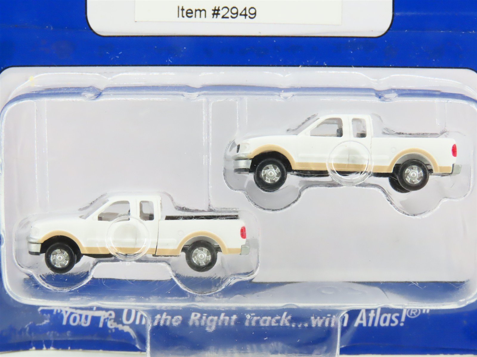 N Scale Atlas 2949 1997 Ford F-150 White/Tan Pick-up Trucks 2-Pack