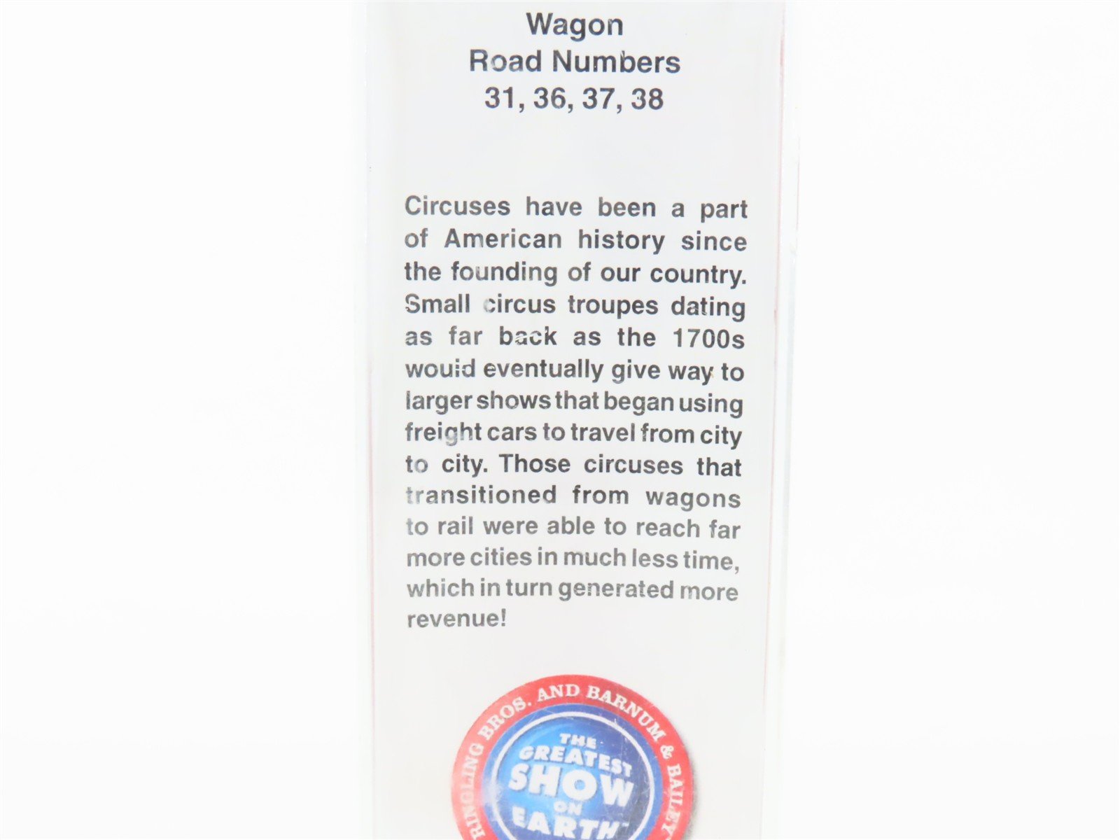 N Scale Micro-Trains MTL 46200010 Ringling Bros. Barnum Bailey Wagon Load 6-Pack