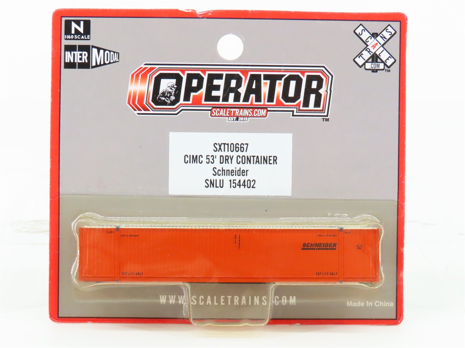 N Scaletarins.com SXT10667 SNLU Schneider 53' Container #154402