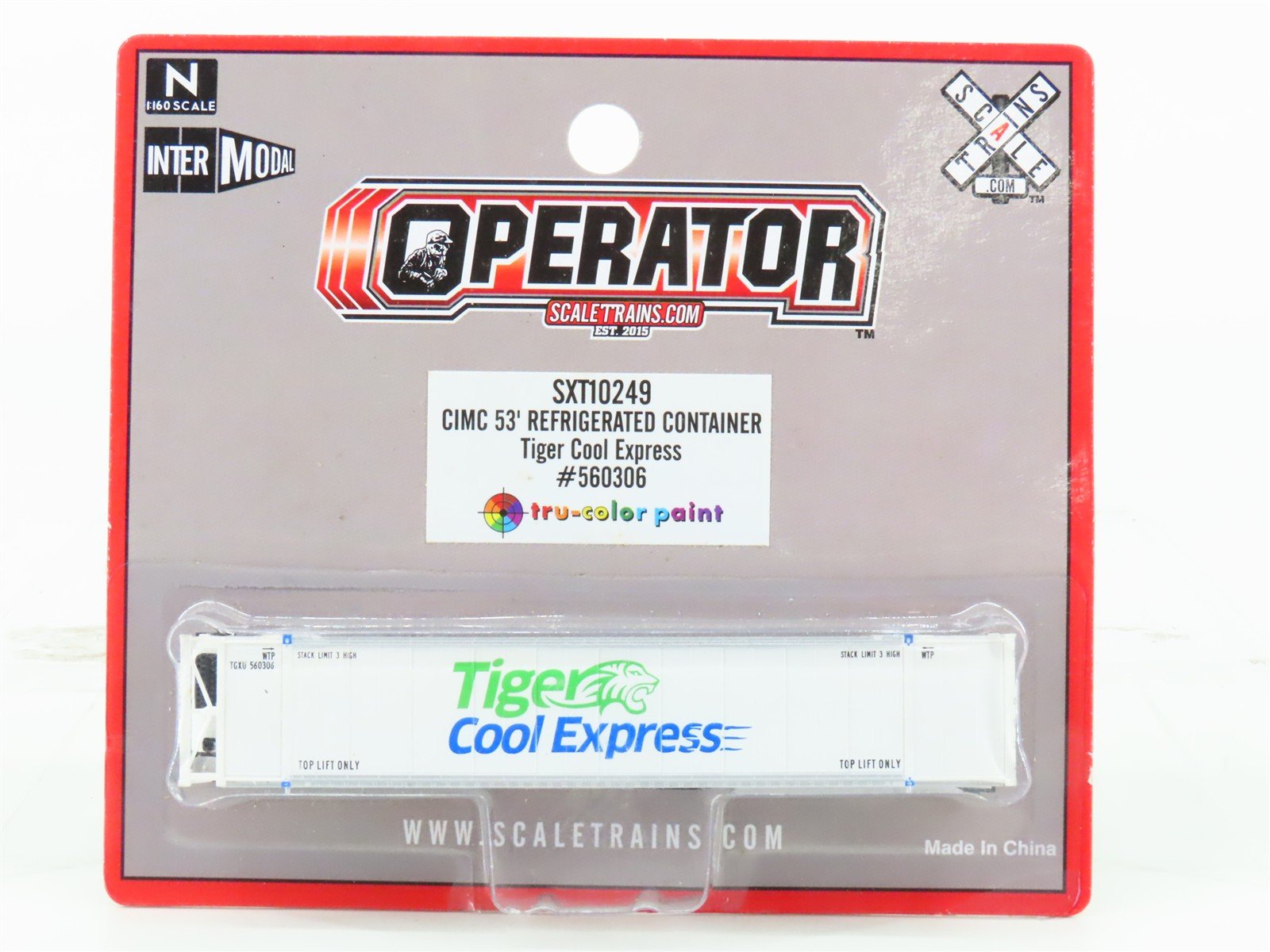 N Scaletarins.com SXT10249 Tiger Cool Express 53' Refrigerated Container #560306