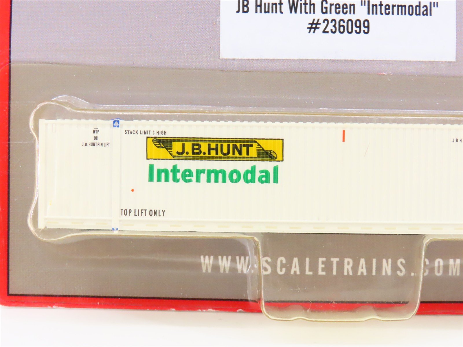 N Scaletarins.com SXT10267 JB Hunt Indermodal 53' Container #236099