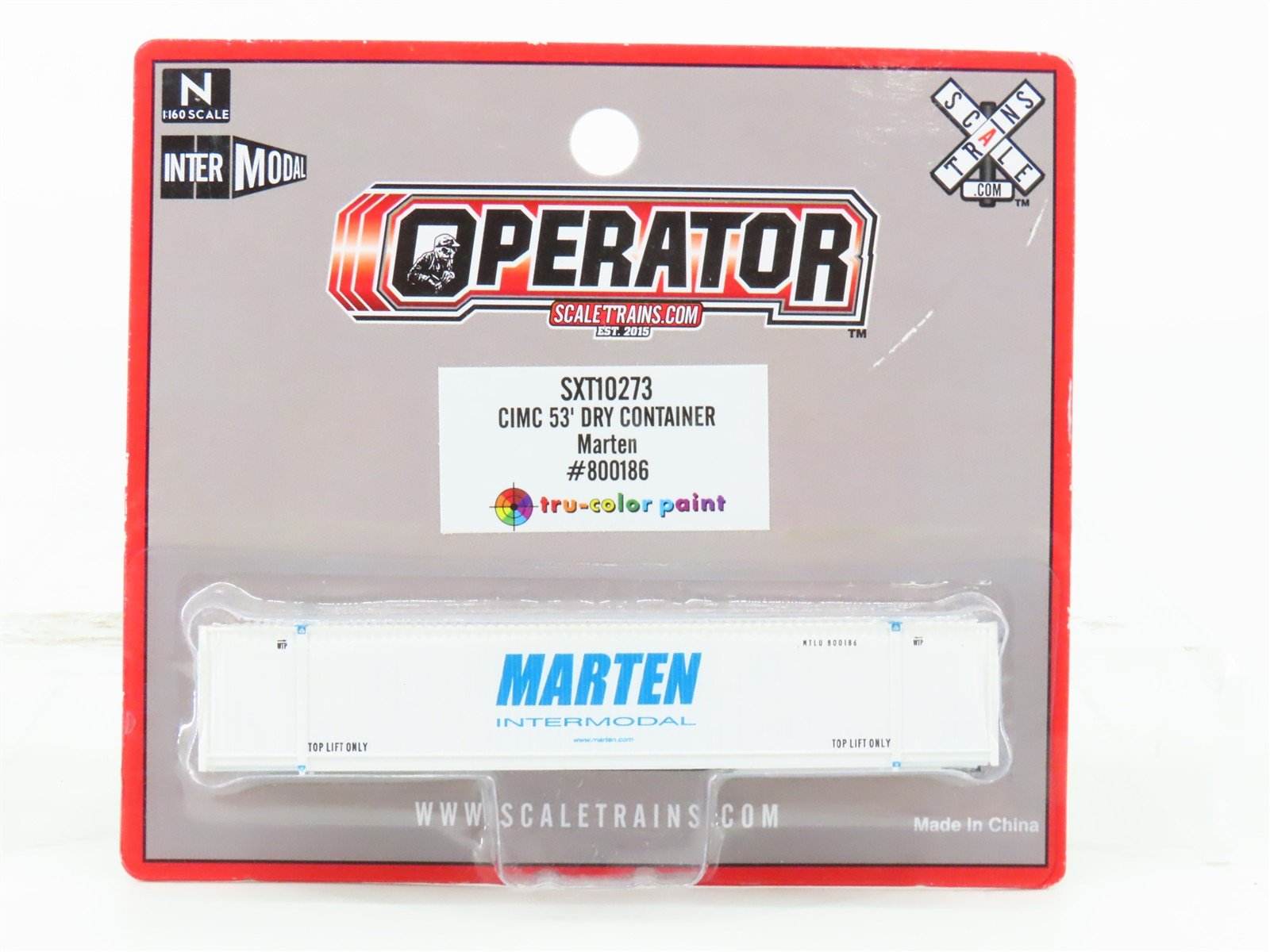 N Scaletrains.com SXT10273 Marten Indermodal 53' Container #800186