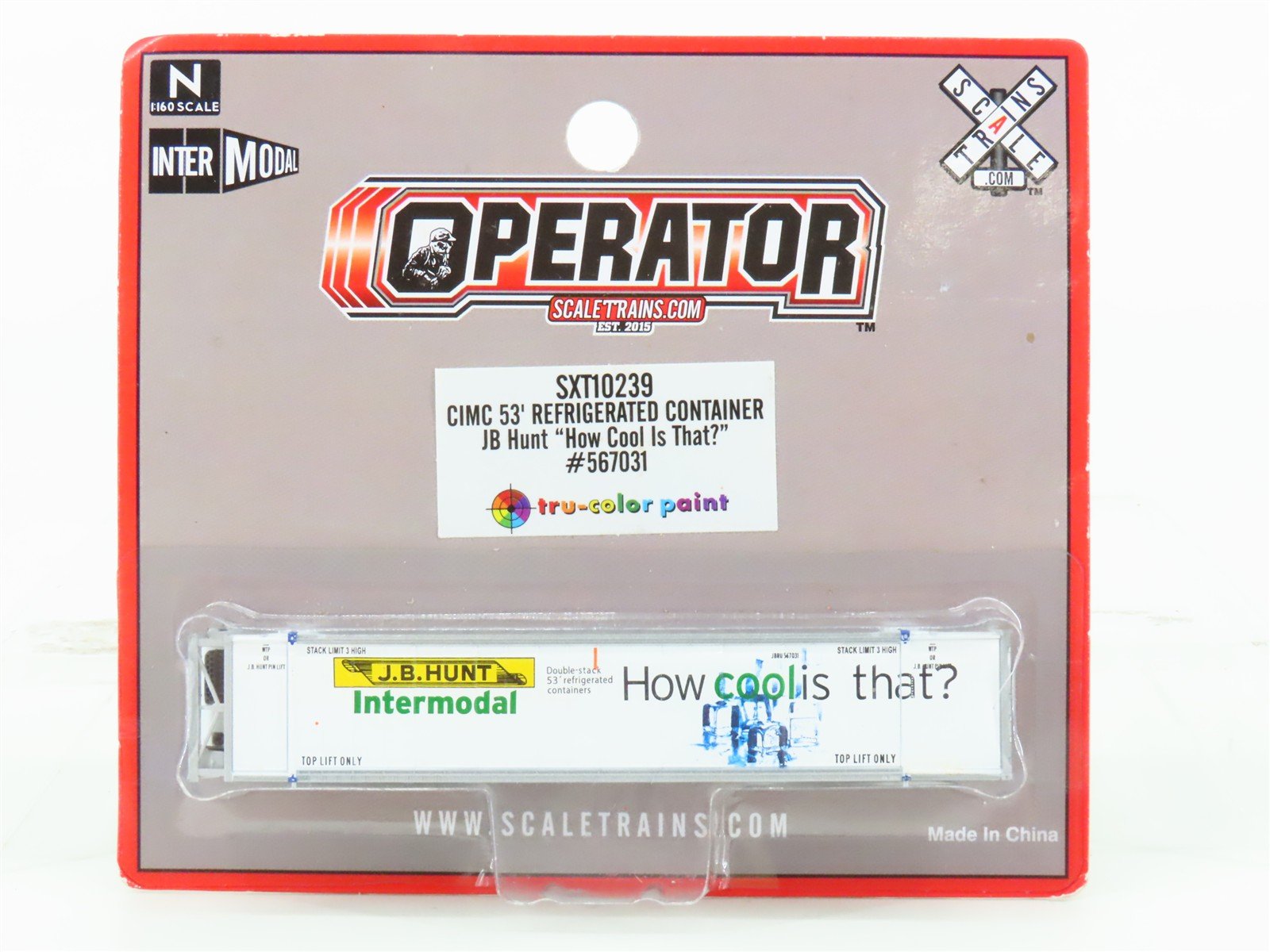 N Scaletrains.com SXT10239 JB Hunt "How Cool Is That" 53' Container #567031