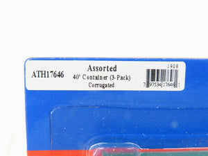 N Scale Athearn ATH17646 Assorted 40' Corrugated Container 3-Pack