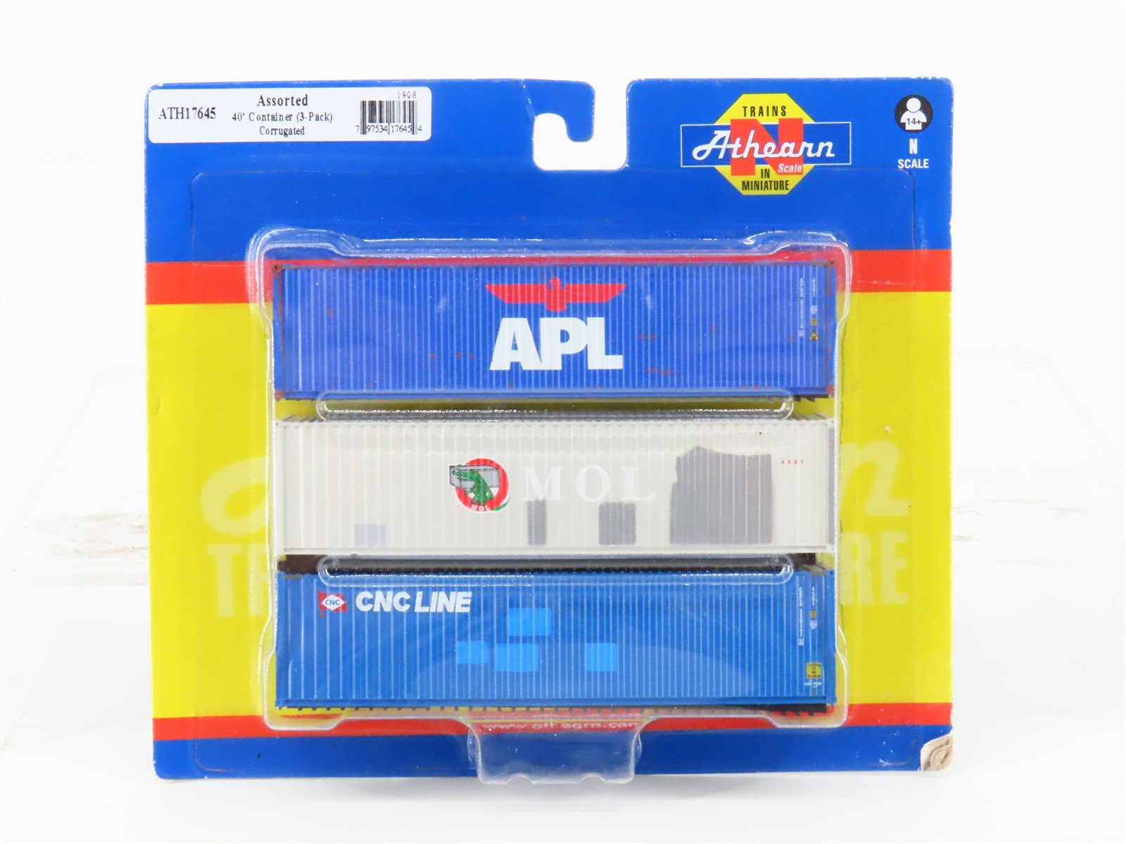 N Scale Athearn ATH17645 Assorted 40' Corrugated Container 3-Pack