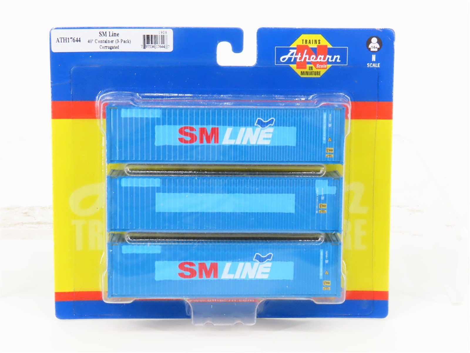 N Scale Athearn ATH17644 SM Line 40' Corrugated Container 3-Pack