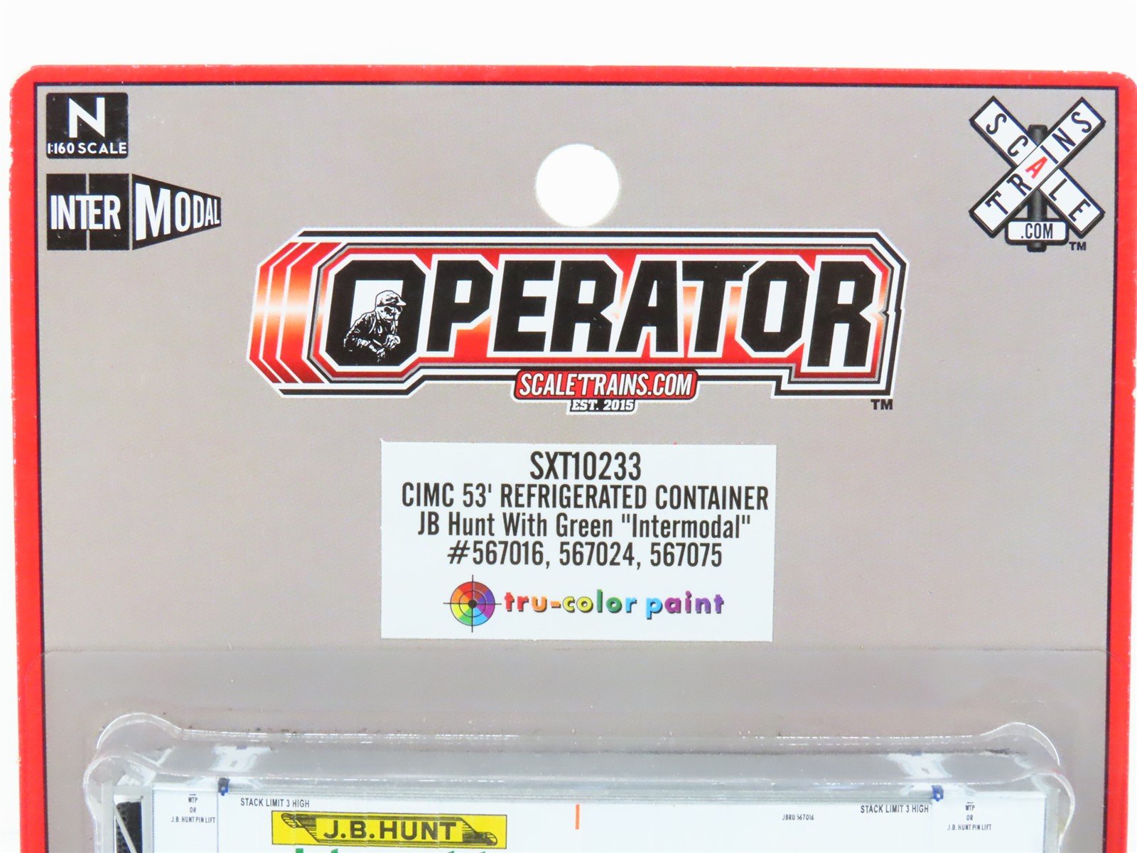 N Scaletrains.com SXT10233 JB Hunt Intermodal 53' Refrigerated Container 3-Pack
