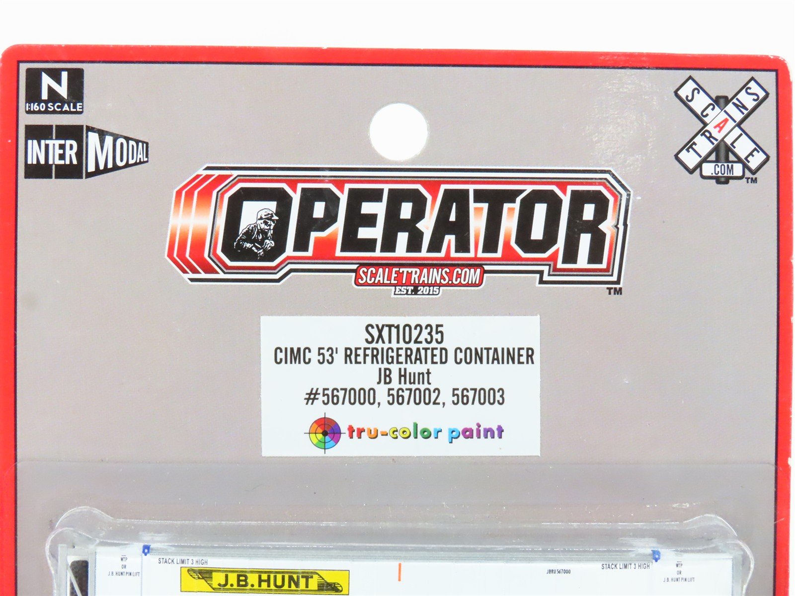 N Scaletrains.com SXT10235 JB Hunt 53' Refrigerated Container 3-Pack