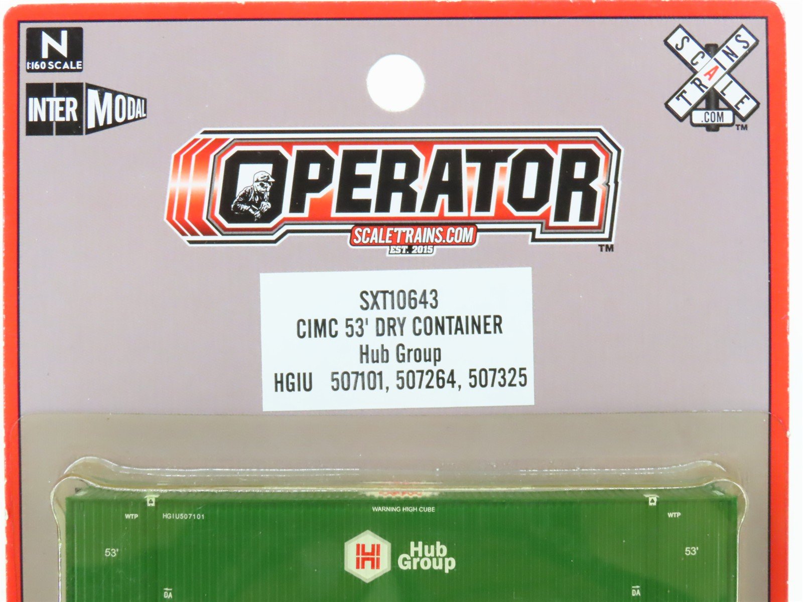 N Scaletrains.com SXT10643 Hub Group 53' Container 3-Pack