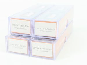 LOT of 4 N Scale JTC Stolt/Geseaco/Sitra 20' Tank Container 2-Packs