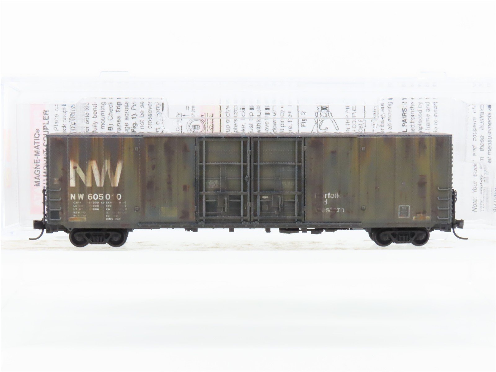 N Micro-Trains MTL 10244040 N&W Norfolk & Western 60' Boxcar #605010 Weathered