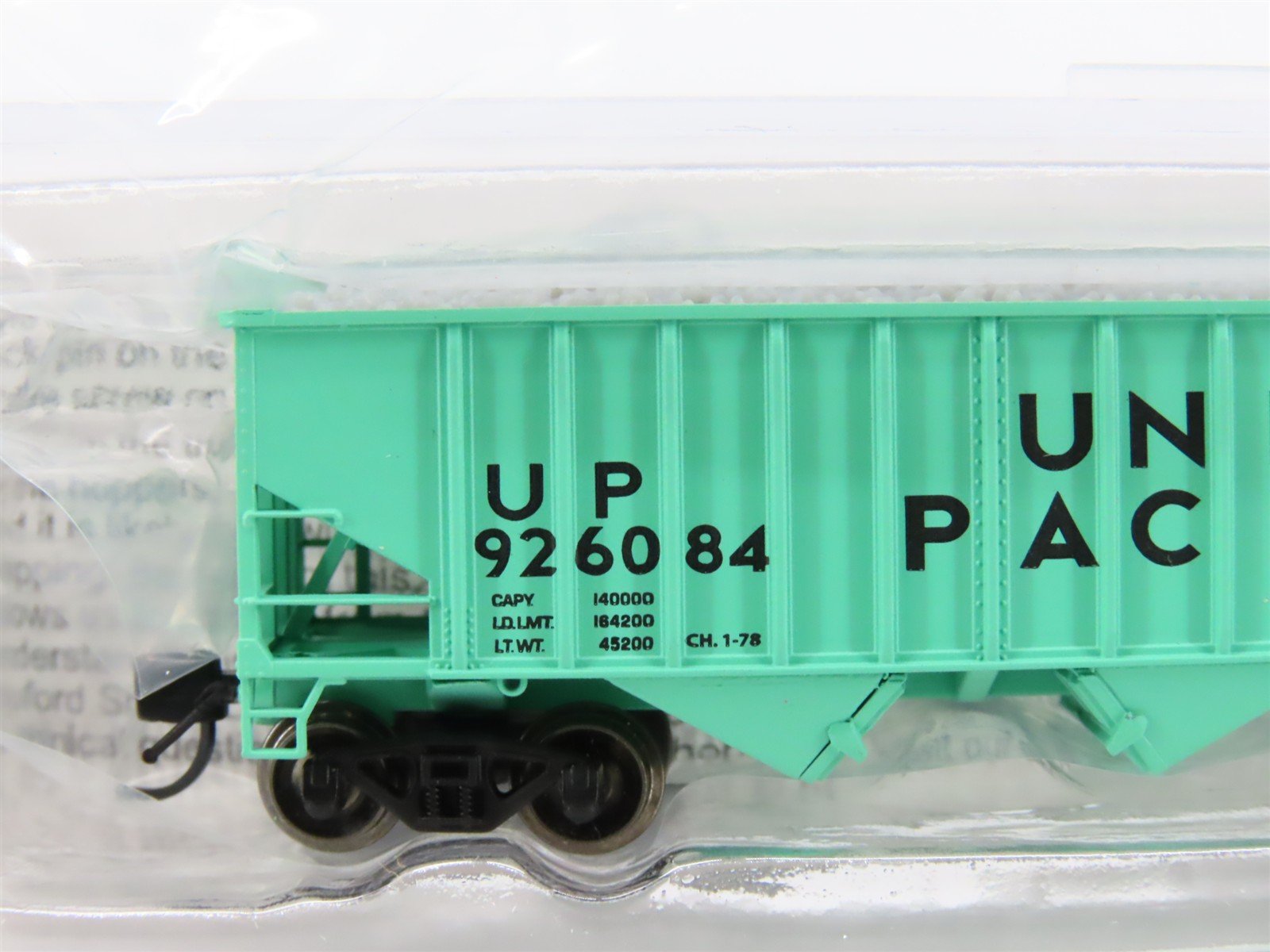 N Bluford Shops NSEBLU15-04 UP Union Pacific MOW 3-Bay Hopper #926084 w/ Load