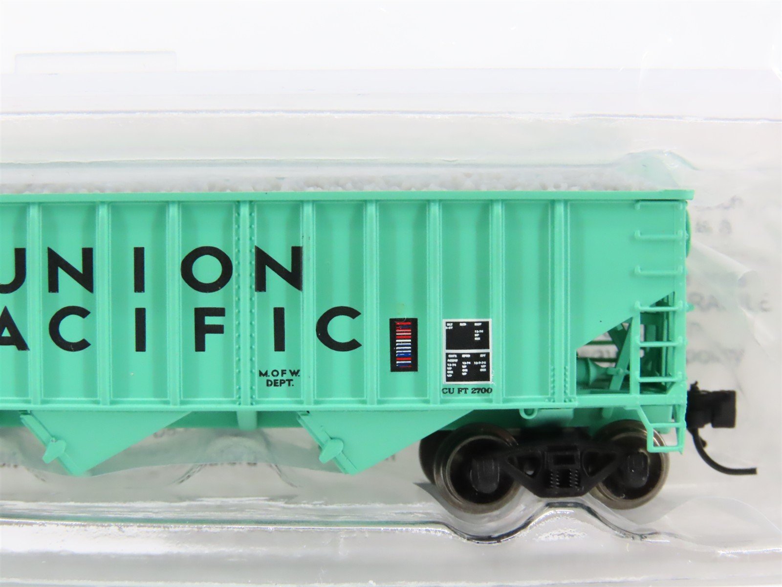 N Bluford Shops NSEBLU15-04 UP Union Pacific MOW 3-Bay Hopper #926084 w/ Load