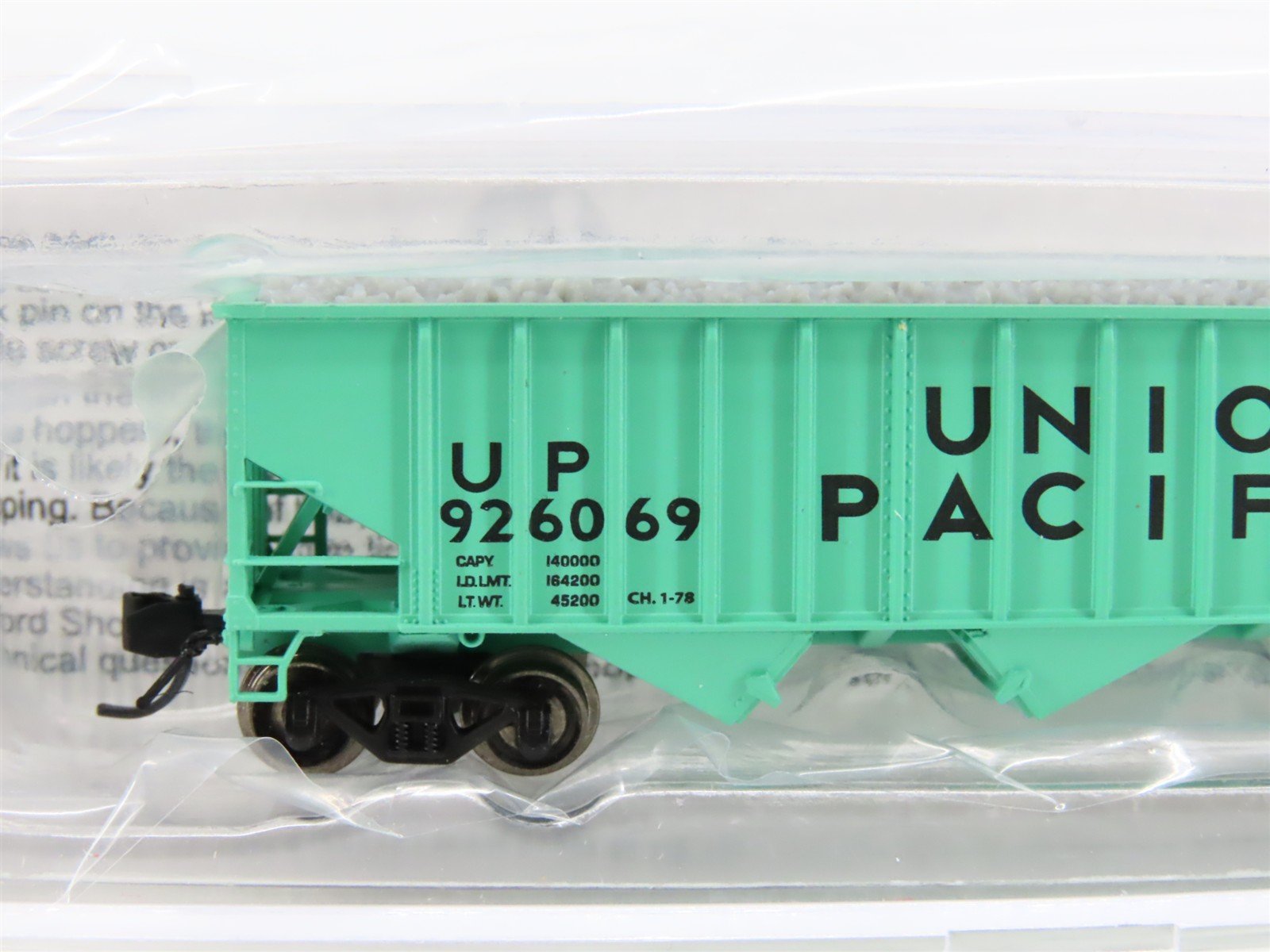 N Bluford Shops NSEBLU15-04 UP Union Pacific MOW 3-Bay Hopper #926069 w/ Load