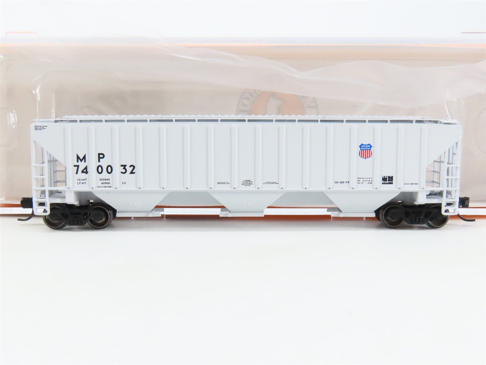 N Fox Valley Models FVM 85210-2 MP (UP) Missouri Pacific 3-Bay Hopper #740032