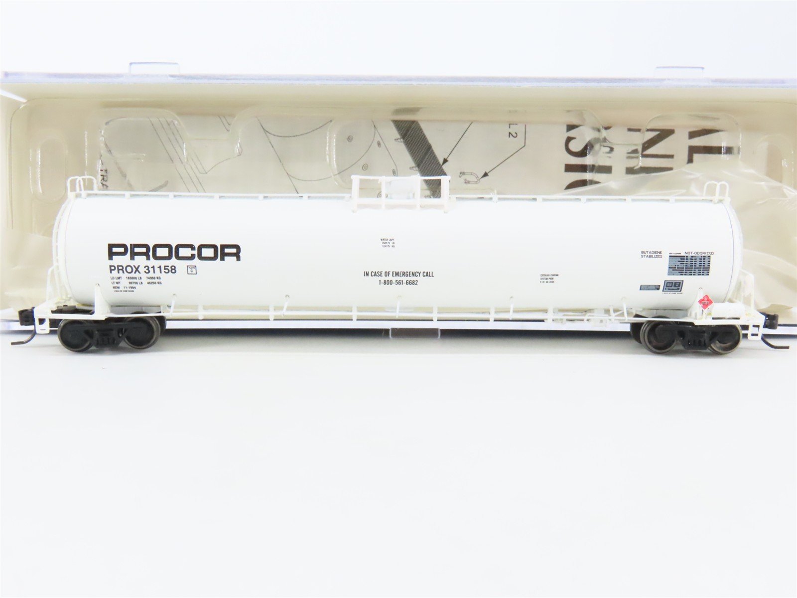 N Scale Athearn ATH23536 PROX Procor UTC 33K LPG Tank Car "Early" #31158
