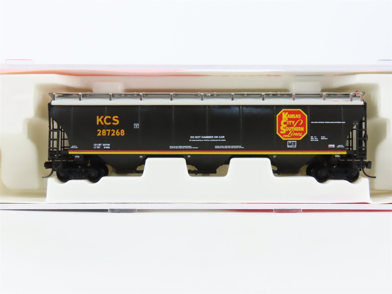 N InterMountain 67237-10 KCS Kansas City Southern 3-Bay Covered Hopper #287268