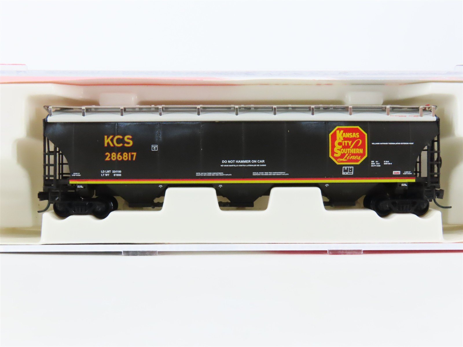 N InterMountain 67237-03 KCS Kansas City Southern 3-Bay Covered Hopper #286817
