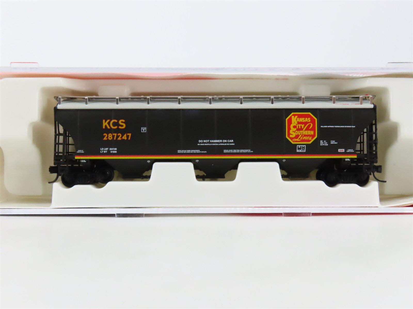 N InterMountain 67237-09 KCS Kansas City Southern 3-Bay Covered Hopper #287247