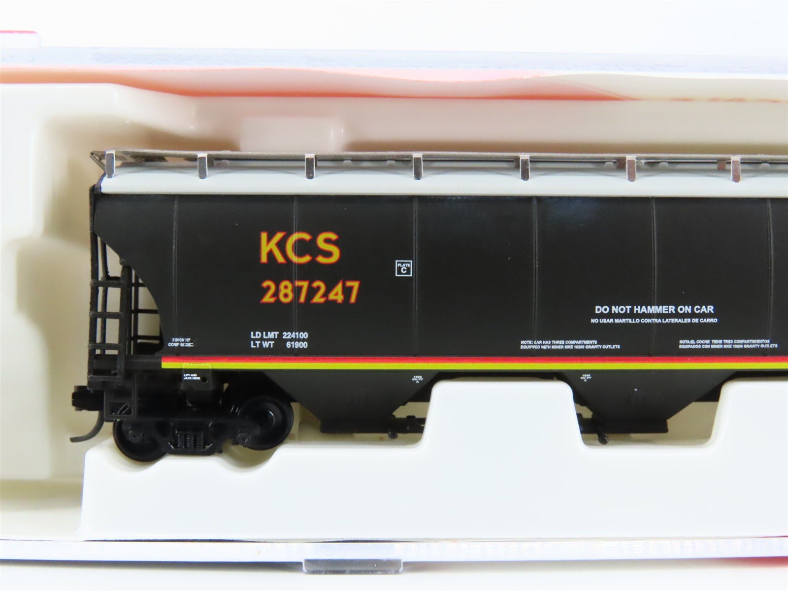 N InterMountain 67237-09 KCS Kansas City Southern 3-Bay Covered Hopper #287247