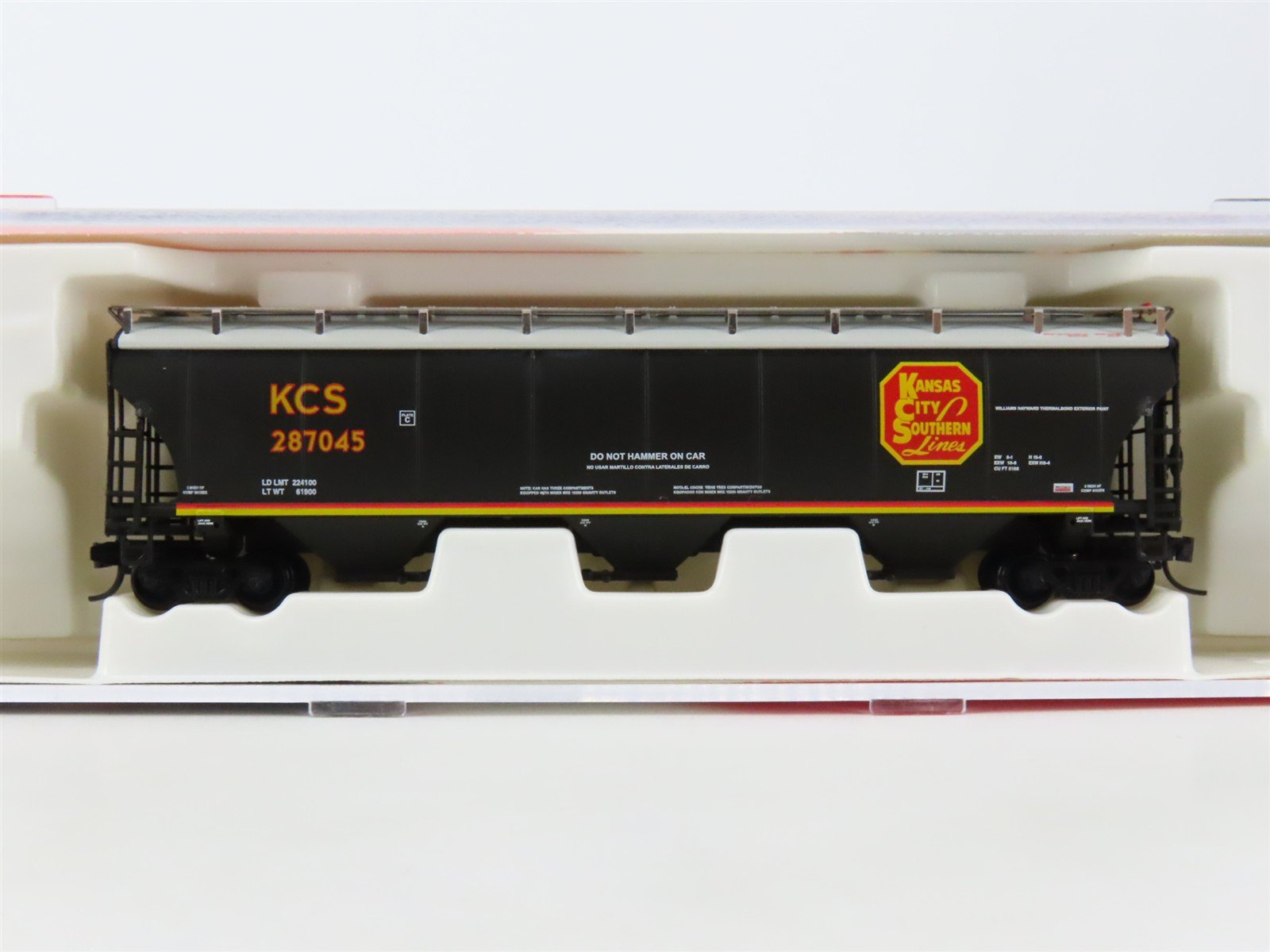N InterMountain 67237-06 KCS Kansas City Southern 3-Bay Covered Hopper #287045
