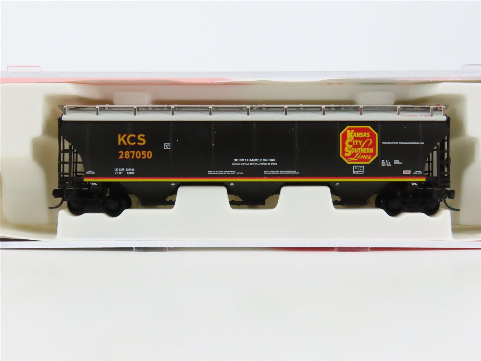 N InterMountain 67237-07 KCS Kansas City Southern 3-Bay Covered Hopper #287050