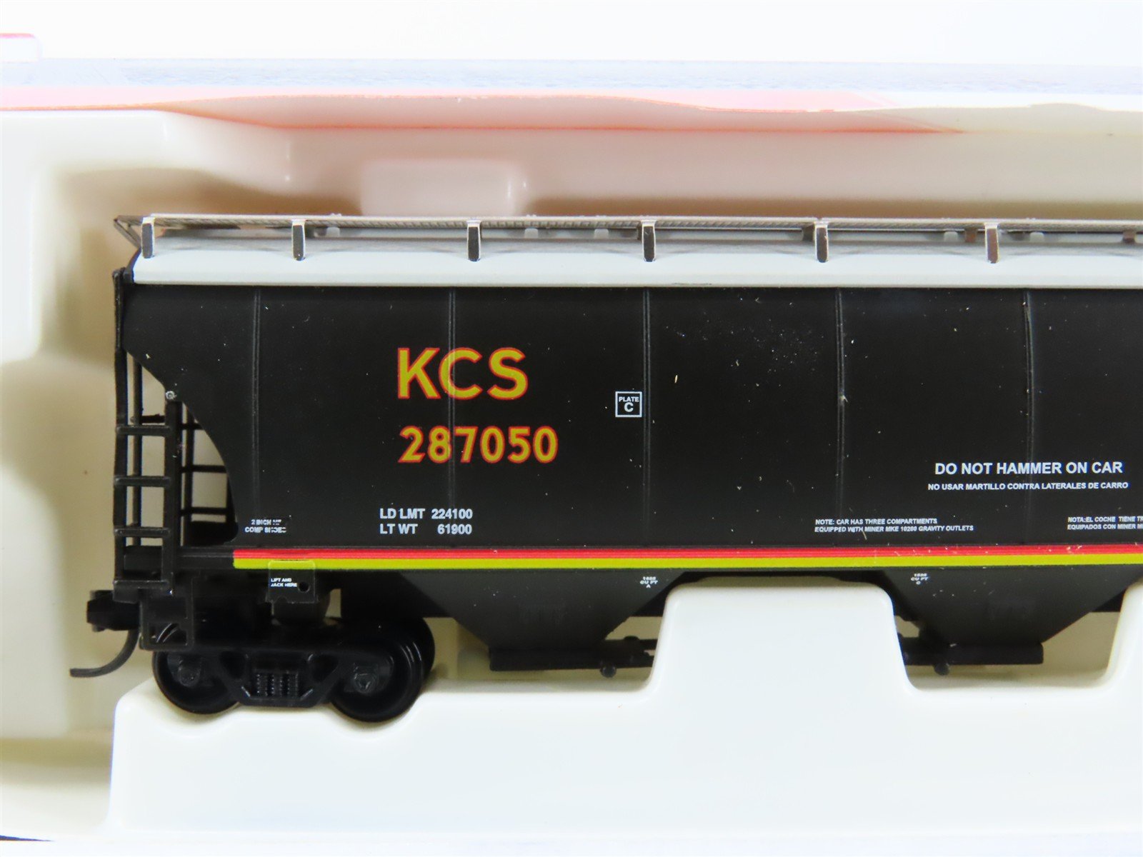 N InterMountain 67237-07 KCS Kansas City Southern 3-Bay Covered Hopper #287050