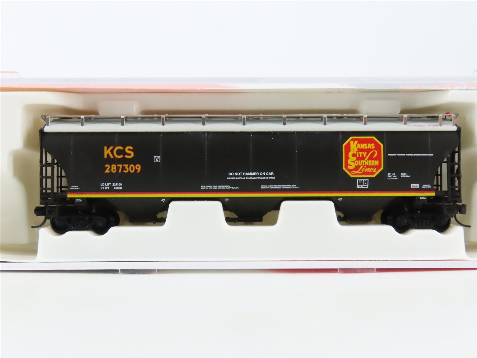 N InterMountain 67237-11 KCS Kansas City Southern 3-Bay Covered Hopper #287309