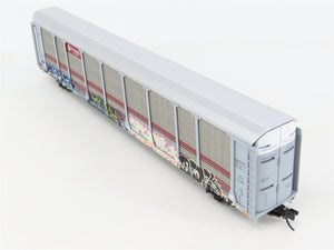 N Micro-Trains MTL 11144290 ETTX Ferromex 89' Tri-Level Auto Rack w/ Graffiti