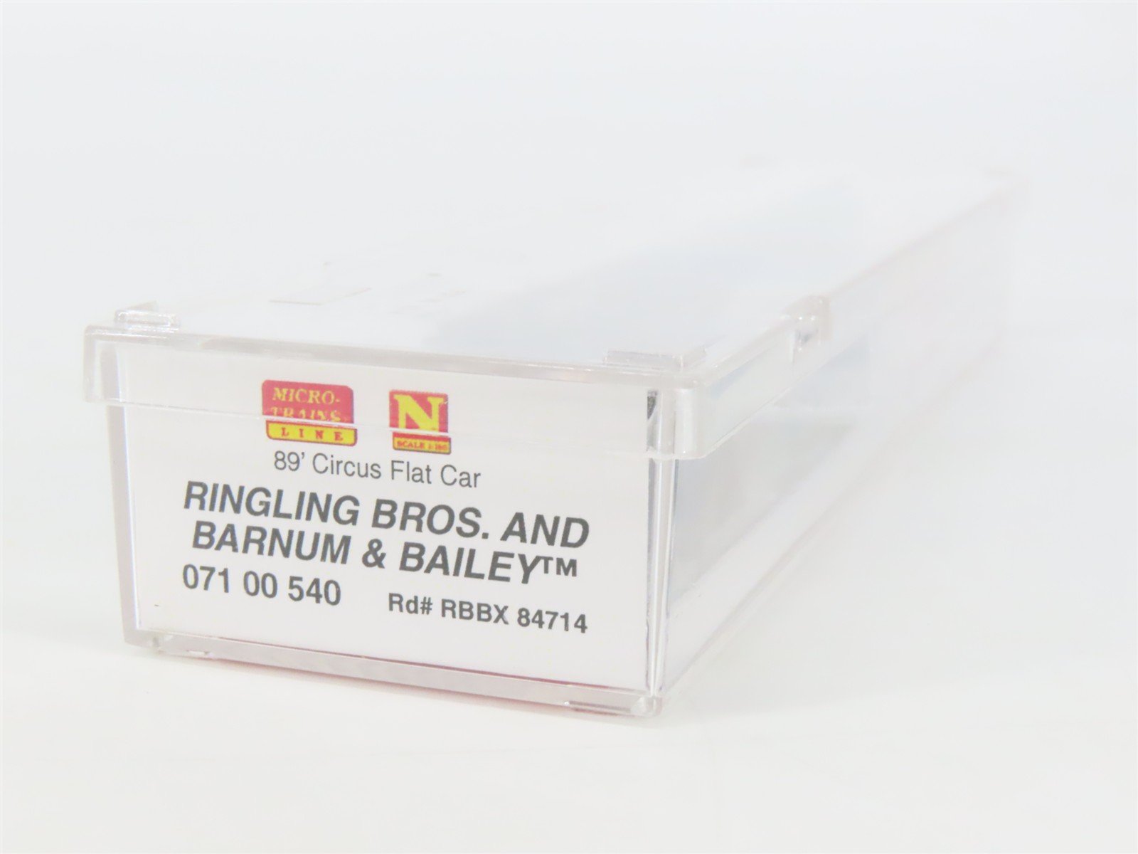 N Scale Micro-Trains MTL 07100540 RBBX Ringling Bros. 89' Circus Flat Car #84714