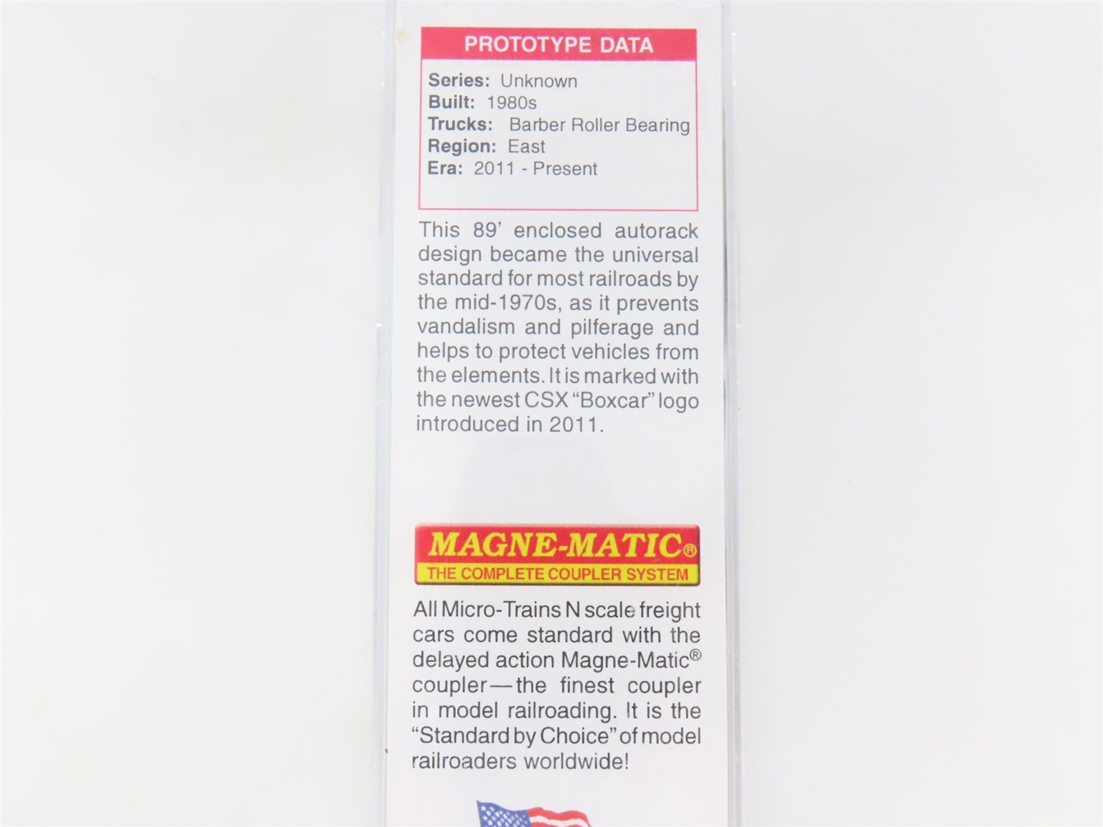 N Scale Micro-Trains MTL 11100270 TTGX CSX 89' Tri-Level Closed Auto Rack 975219