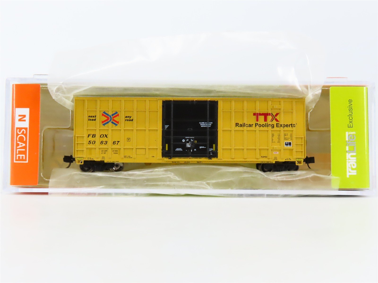 N Scale ExactRail TrainLife EN-50712-11 FBOX TTX Trinity 6275 Box Car #506367