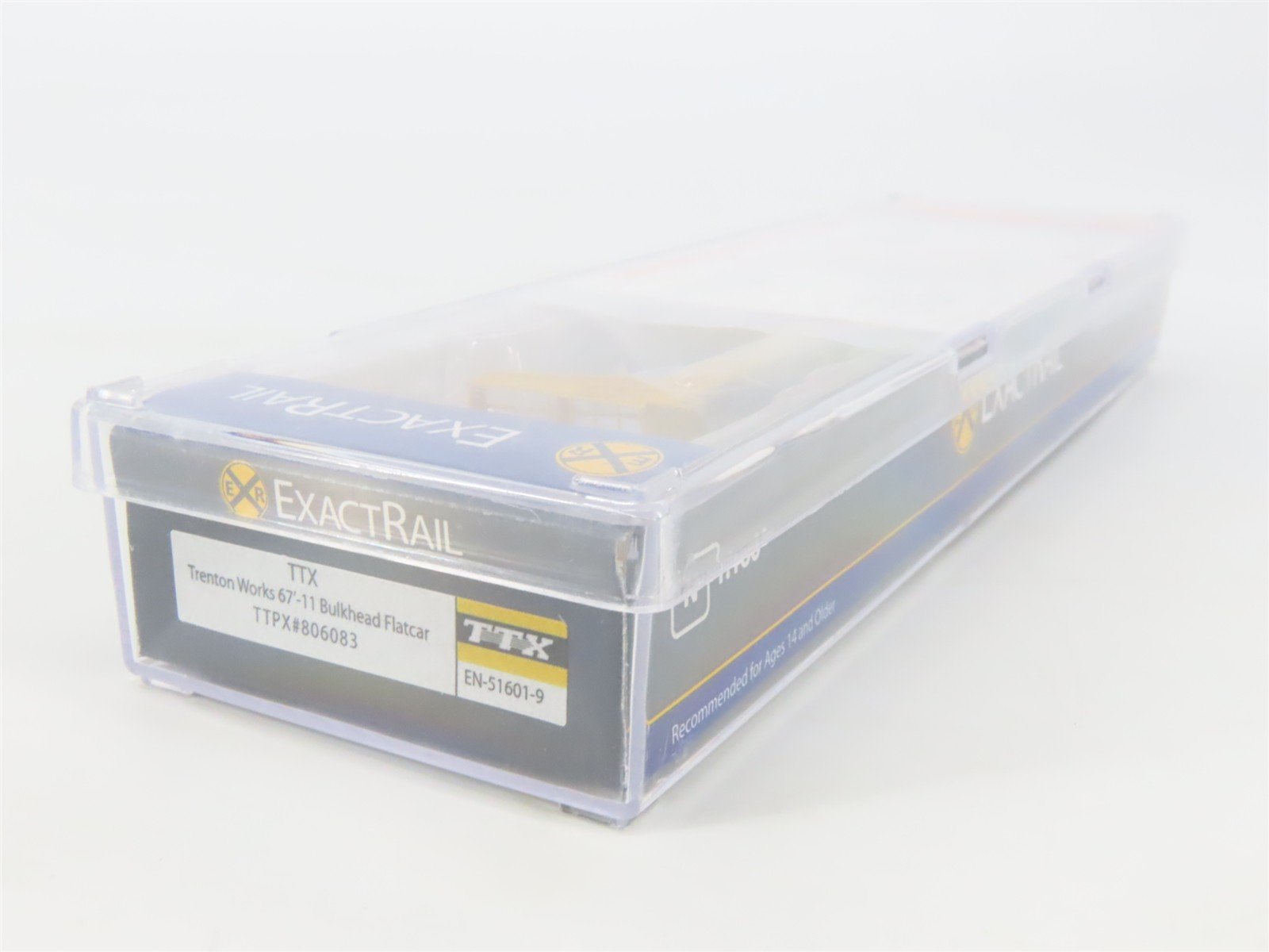 N Scale ExactRail EN-51601-9 TTPX TTX Trenton Works Bulkhead Flat Car #806083