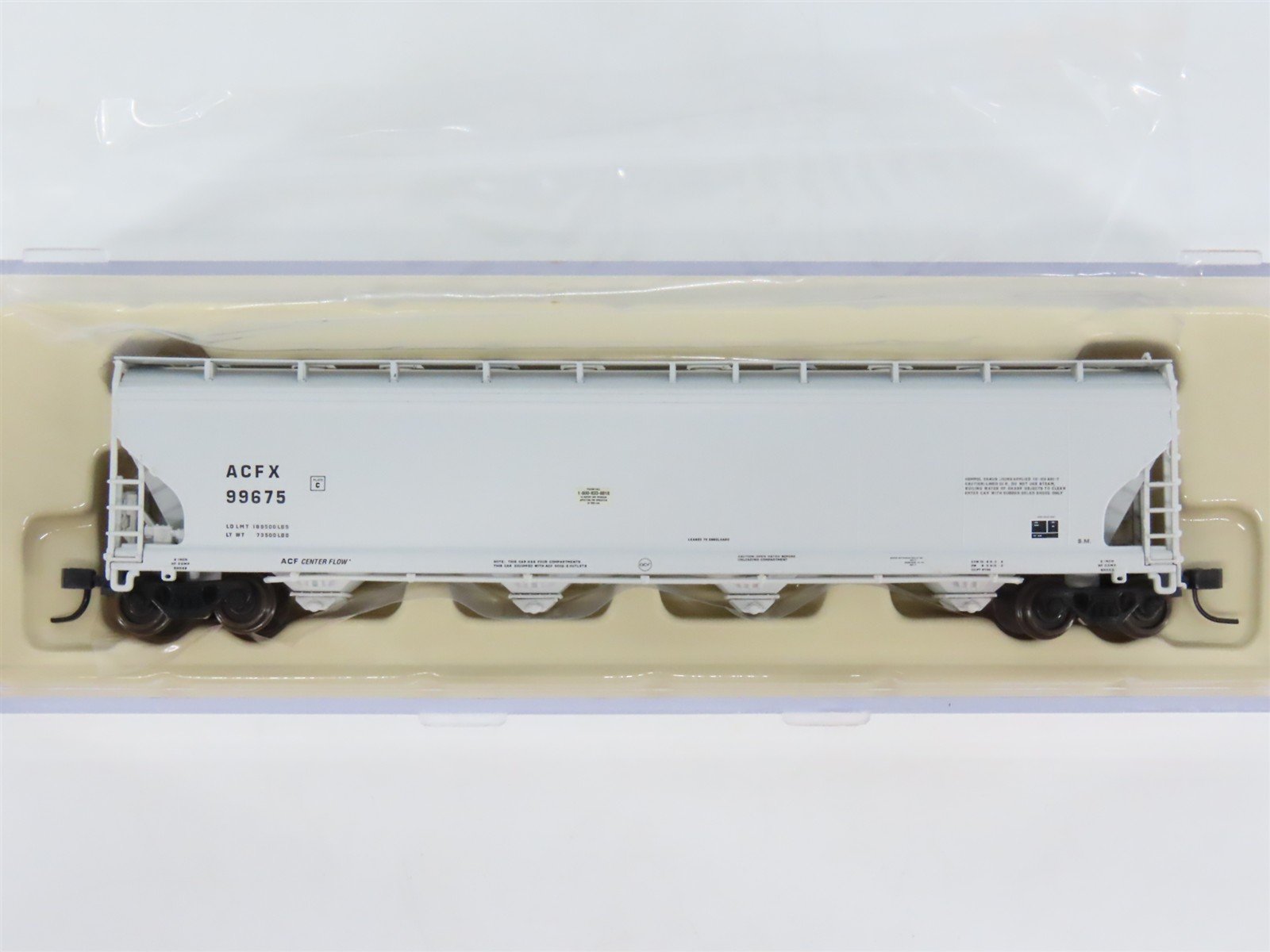 N Scale Atlas 50000201 ACFX ACF 5701 Plastics 4-Bay Covered Hopper #99675